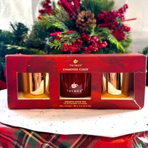 Thymes Simmered Cider Aromatic Votive trío 2oz